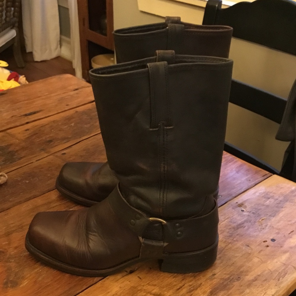 Men's Frye12R Brown Harness Boots